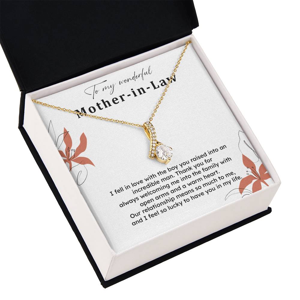 To My Wonderful Mother-in-law Necklace Mother-in-law Necklace Gift Thank You Gift For Mother-in-law Sentimental Mother-in-law Jewelry Jewelry For Mother-in-law Emotional Gift For Mother-in-law Meaningful Gift For Mother-in-law Mother Sentimental Jewelry