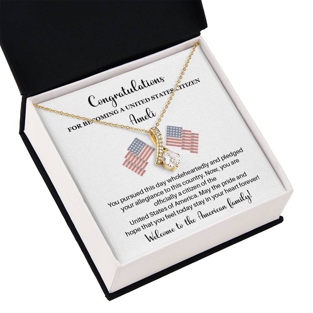 Congratulations Necklace For New U.s. Citizen Necklace For New U.s. Citizen Gift For New Citizen U.s. Citizenship Gift American Pride Necklace Gift For Newly Naturalized Citizen Welcome To America Gift Necklace For Becoming A U.s. Citizen