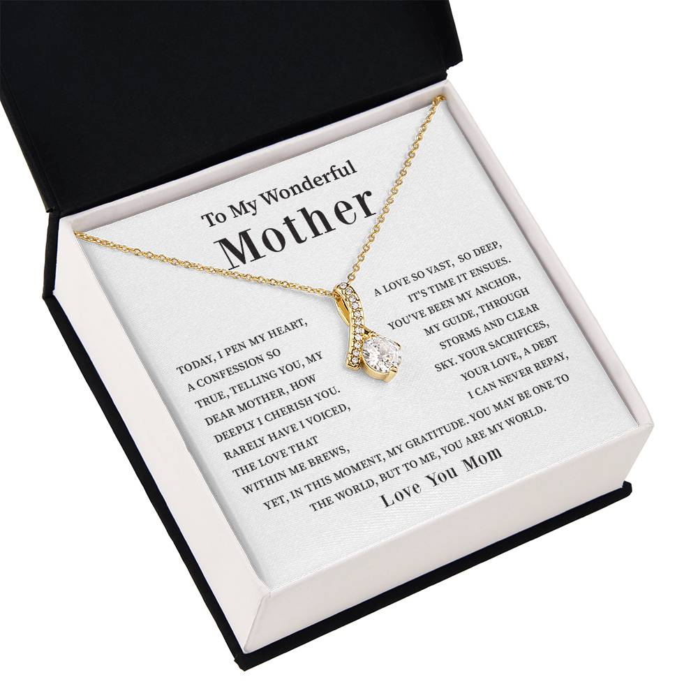 To My Wonderful Mother Love You Forever Mom Necklace Wonderful Mother Necklace Gift Unique Gift For Mother-child Bond Meaningful Gift For Mom Special Occasion Gift For Mom Unique Family Bond Necklace Spiritual Bond With Mom Necklace