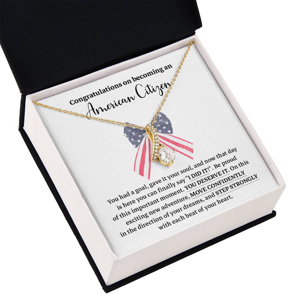 Congratulations Necklace For New American Citizen Necklace For New American Citizen Necklace With Citizenship Message  Gift For New American Adventure Necklace For U.s. Patriot Achievement Necklace For New U.s. Citizen Journey