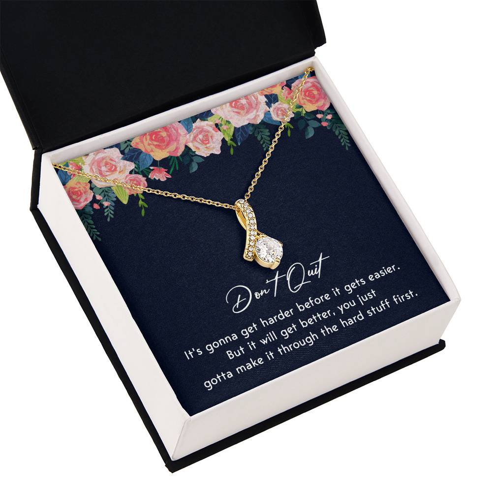 Don't Quit Meaningful Gift Don't Quit Necklace Supportive Gift You Are Strong Necklace Cancer Survivor Jewelry Stronger Necklace Braver Necklace Breast Cancer Necklace For Soulmate Motivational Jewelry Emotional Connection Necklace Never Give Up Necklace