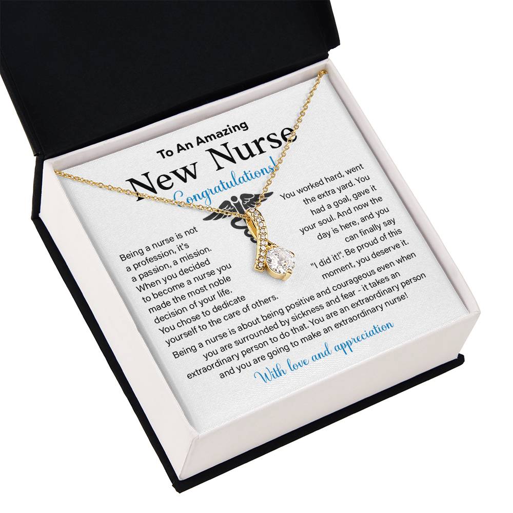 New Nurse Necklace Gift with Congratulations Card