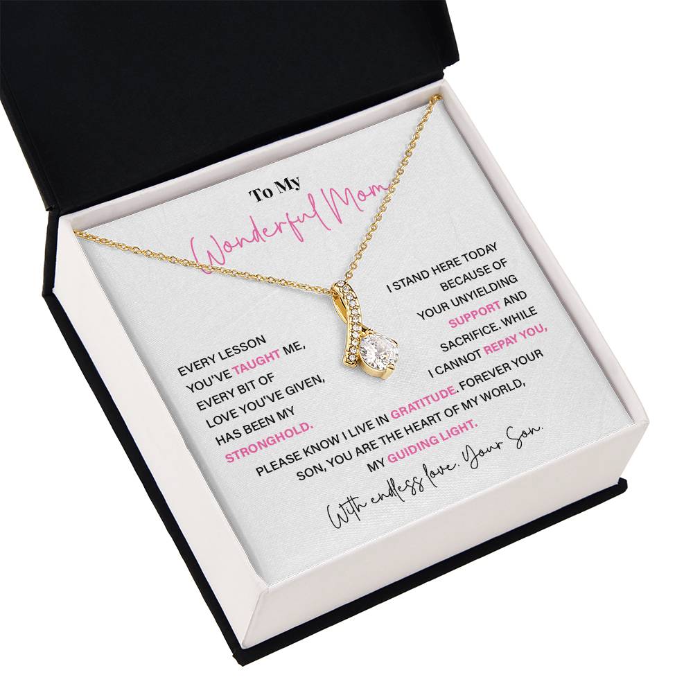 To My Wonderful Mom Thoughtful Birthday Necklace For Mom Best Mother’s Day Gift Christmas Necklace Heartfelt Anniversary Necklace Heartfelt Anniversary Necklace