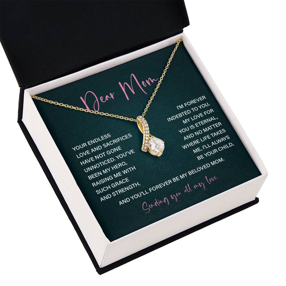 Dear Mom Mother’s Day Necklace For Mom Sentimental Birthday Gift Sentimental Anniversary Gift Christmas Jewelry Gift Best Thank You Gift  Special Necklace Jewelry Gift With Message Card