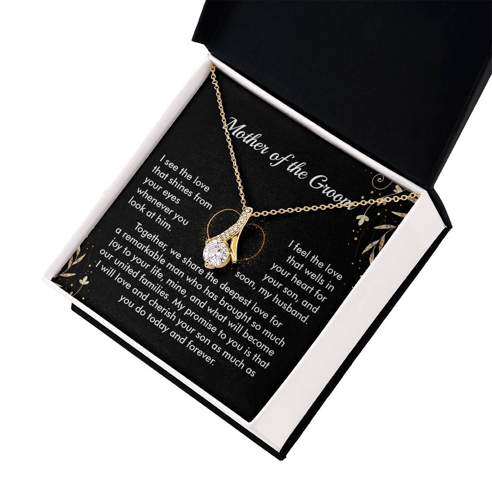 Mother of Groom Necklace Gift from Bride Message Card