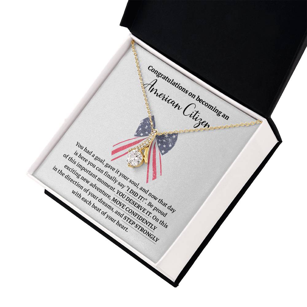 Congratulations Necklace For New American Citizen Necklace For New American Citizen Necklace With Citizenship Message  Gift For New American Adventure Necklace For U.s. Patriot Achievement Necklace For New U.s. Citizen Journey