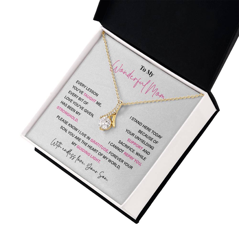 To My Wonderful Mom Thoughtful Birthday Necklace For Mom Best Mother’s Day Gift Christmas Necklace Heartfelt Anniversary Necklace Heartfelt Anniversary Necklace