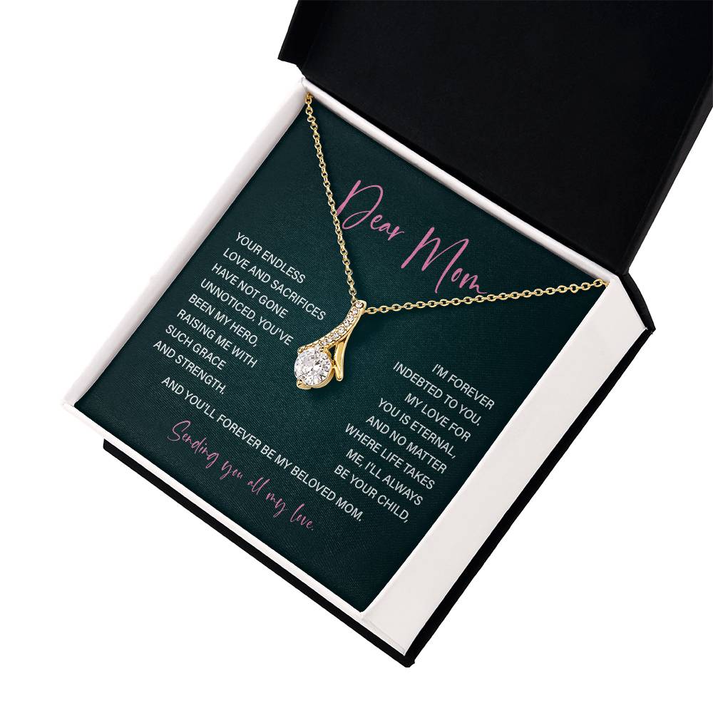 Dear Mom Mother’s Day Necklace For Mom Sentimental Birthday Gift Sentimental Anniversary Gift Christmas Jewelry Gift Best Thank You Gift  Special Necklace Jewelry Gift With Message Card