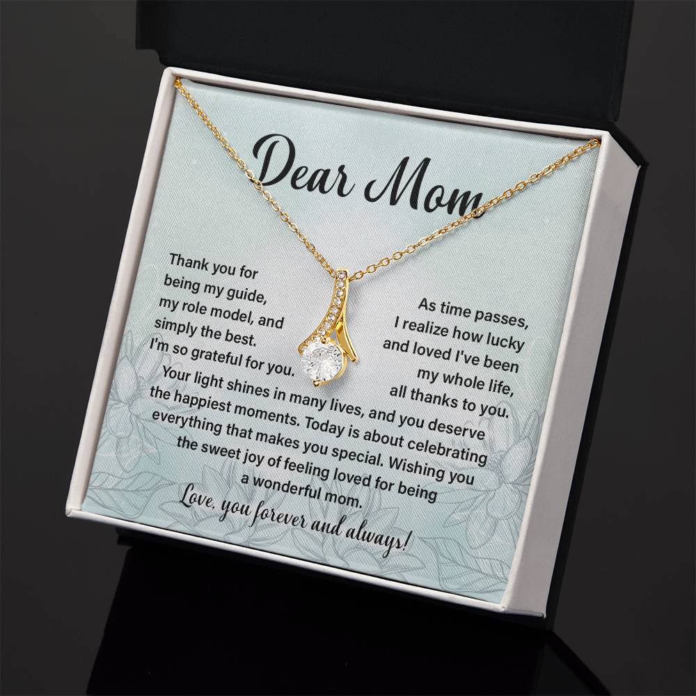 Dear Mom, Guide Pendant For Her Heartfelt Necklace For Love Role Model Jewelry For Mom Thank You Gift Sentimental Necklace Sweet Gift For A Special Woman Appreciation Necklace For Her Thoughtful Gift Sentimental Pendant