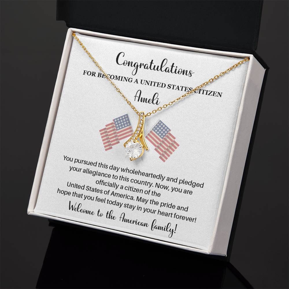 Congratulations Necklace For New U.s. Citizen Necklace For New U.s. Citizen Gift For New Citizen U.s. Citizenship Gift American Pride Necklace Gift For Newly Naturalized Citizen Welcome To America Gift Necklace For Becoming A U.s. Citizen