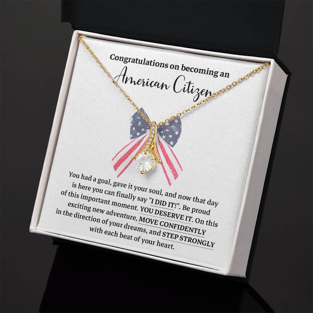 Congratulations Necklace For New American Citizen Necklace For New American Citizen Necklace With Citizenship Message  Gift For New American Adventure Necklace For U.s. Patriot Achievement Necklace For New U.s. Citizen Journey