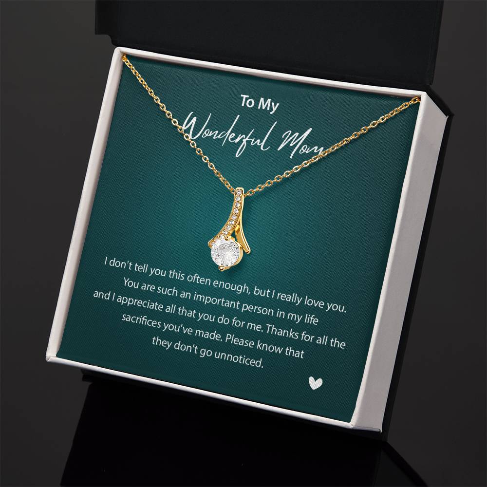 To My Wonderful Mom Wonderful Mom Necklace Gift Unique Gift For Mother-child Bond Unique Gift For Mother-child Bond Necklace For Family Bond Thoughtful Gift For Mother-child Bond Spiritual Bond With Mom Necklace Spiritual Bond With Mom Necklace