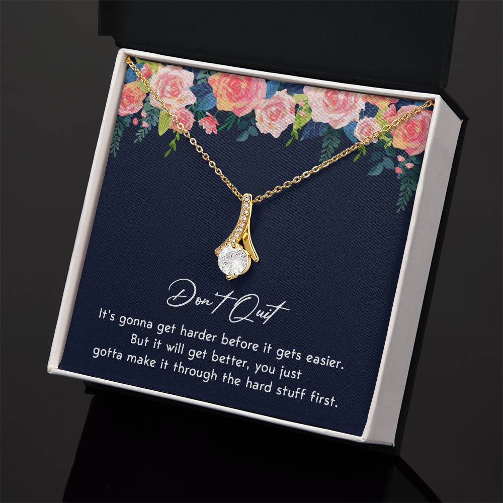 Don't Quit Meaningful Gift Don't Quit Necklace Supportive Gift You Are Strong Necklace Cancer Survivor Jewelry Stronger Necklace Braver Necklace Breast Cancer Necklace For Soulmate Motivational Jewelry Emotional Connection Necklace Never Give Up Necklace