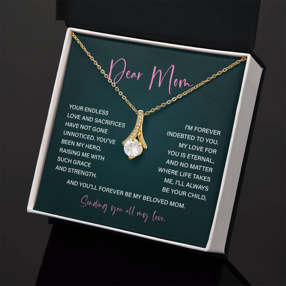 Dear Mom Mother’s Day Necklace For Mom Sentimental Birthday Gift Sentimental Anniversary Gift Christmas Jewelry Gift Best Thank You Gift  Special Necklace Jewelry Gift With Message Card