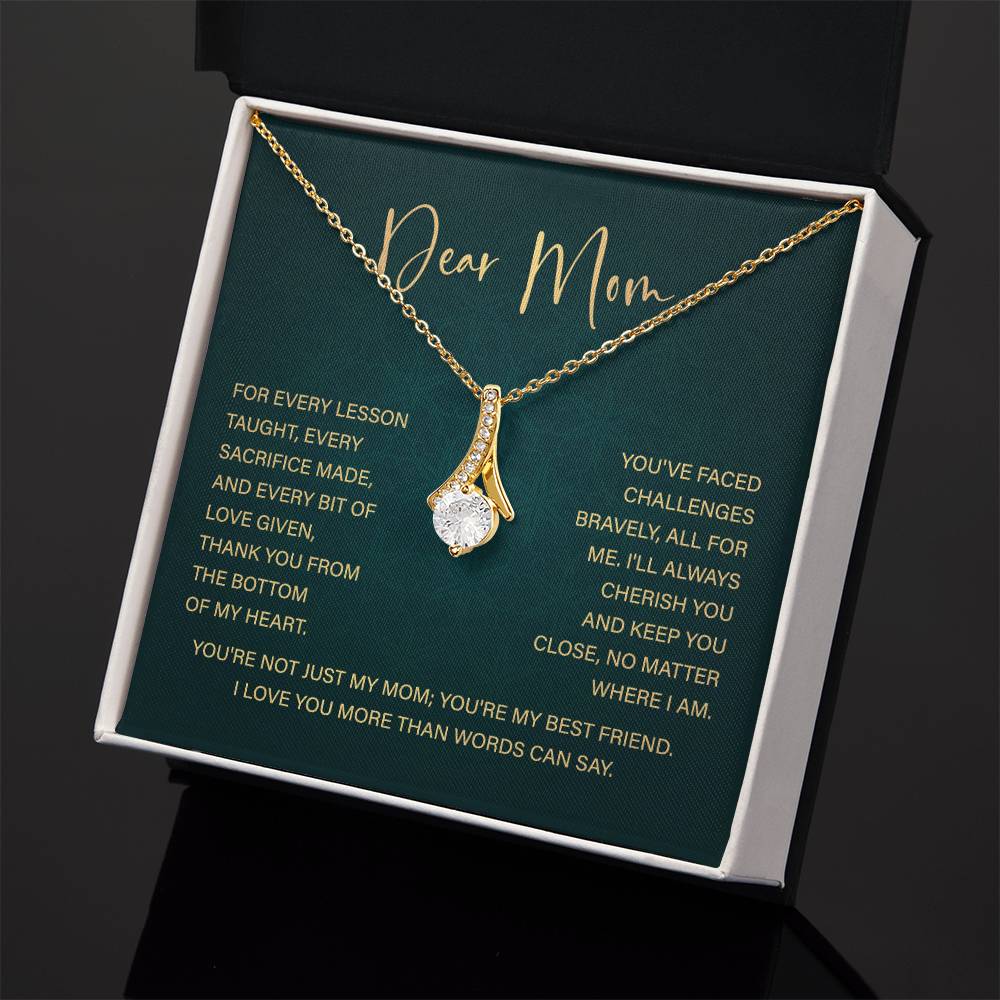 Dear Mom Mother’s Day Necklace From Daughter/son Special Birthday Jewelry For Mother Best Anniversary Necklace Gift Thoughtful Christmas Gift Just Because Necklace Gift Heart-shaped Jewelry Sentimental Necklace With Message Card