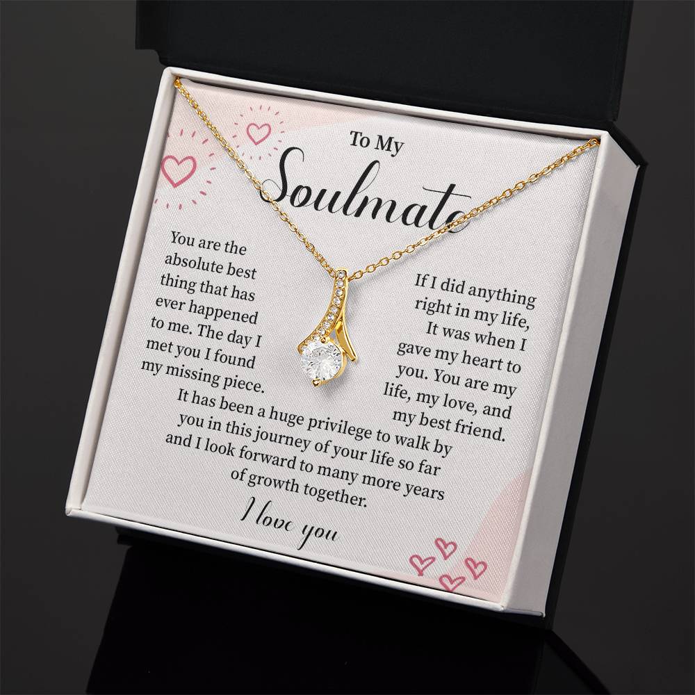 Romantic Soulmate Necklace for Her – Message Card Gift
