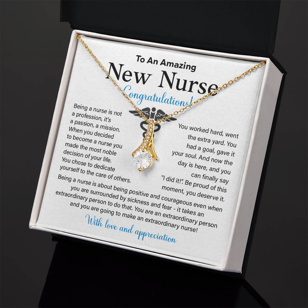 New Nurse Necklace Gift with Congratulations Card