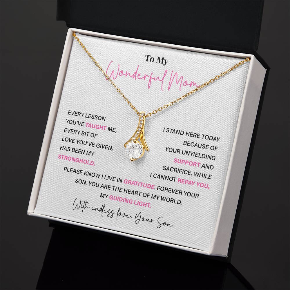 To My Wonderful Mom Thoughtful Birthday Necklace For Mom Best Mother’s Day Gift Christmas Necklace Heartfelt Anniversary Necklace Heartfelt Anniversary Necklace