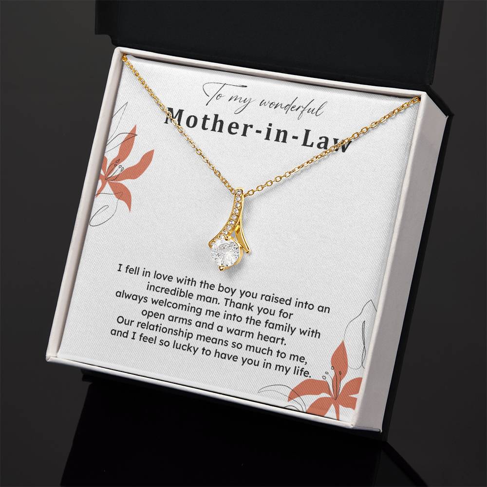 To My Wonderful Mother-in-law Necklace Mother-in-law Necklace Gift Thank You Gift For Mother-in-law Sentimental Mother-in-law Jewelry Jewelry For Mother-in-law Emotional Gift For Mother-in-law Meaningful Gift For Mother-in-law Mother Sentimental Jewelry