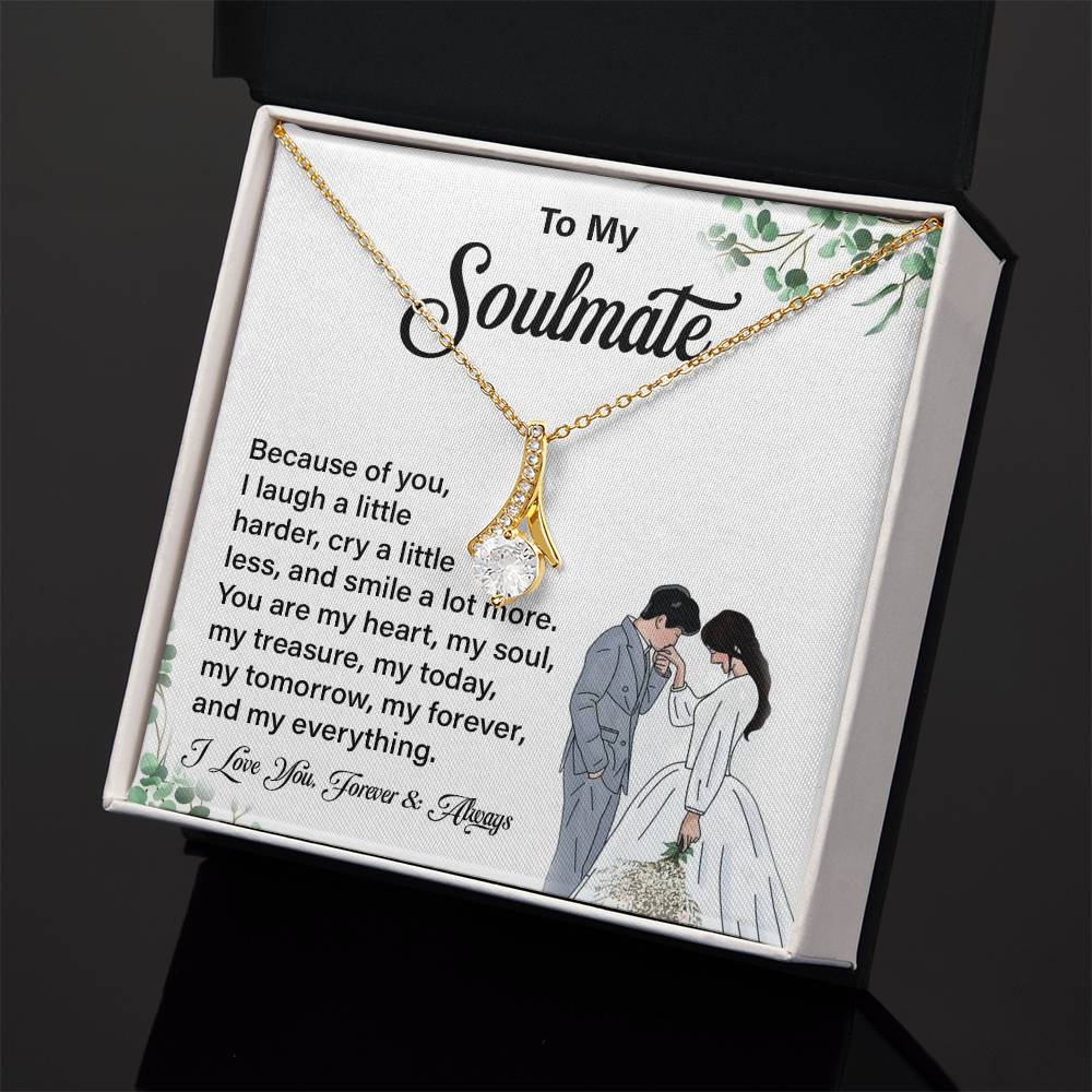 Soulmate Pendant Necklace Gift with Message Card