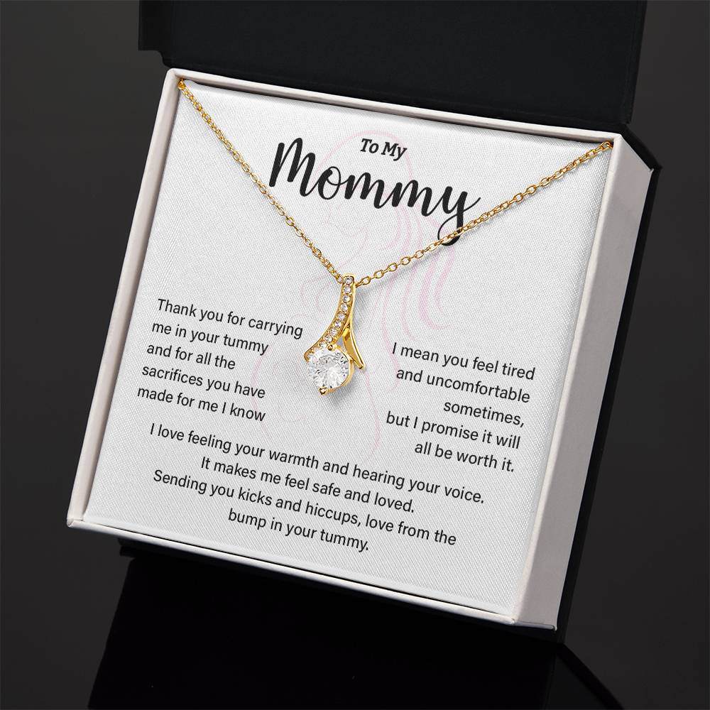 To My Mommy Necklace – Baby Bump Gift with Card