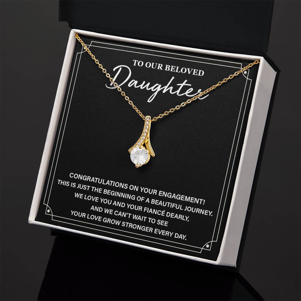 To Our Beloved Daughter Daughter Engagement Necklace Sentimental Gift For Daughter’s Engagement Jewelry Gift For Daughter’s Engagement Daughter’s Special Day Necklace Emotional Engagement Gift For Daughter Wedding Journey Gift For Daughter