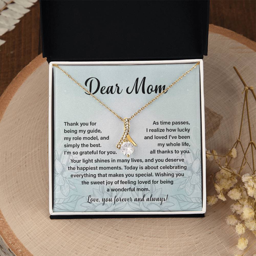 Dear Mom, Guide Pendant For Her Heartfelt Necklace For Love Role Model Jewelry For Mom Thank You Gift Sentimental Necklace Sweet Gift For A Special Woman Appreciation Necklace For Her Thoughtful Gift Sentimental Pendant