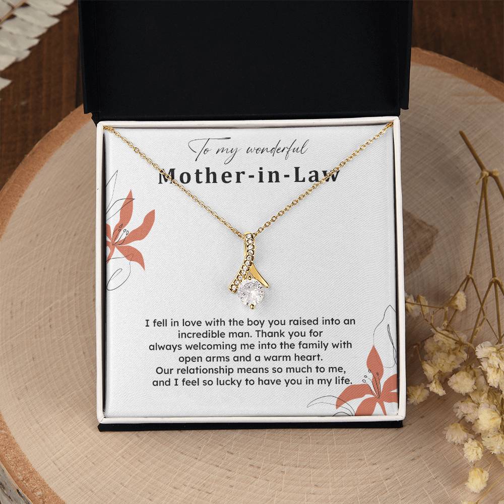 To My Wonderful Mother-in-law Necklace Mother-in-law Necklace Gift Thank You Gift For Mother-in-law Sentimental Mother-in-law Jewelry Jewelry For Mother-in-law Emotional Gift For Mother-in-law Meaningful Gift For Mother-in-law Mother Sentimental Jewelry