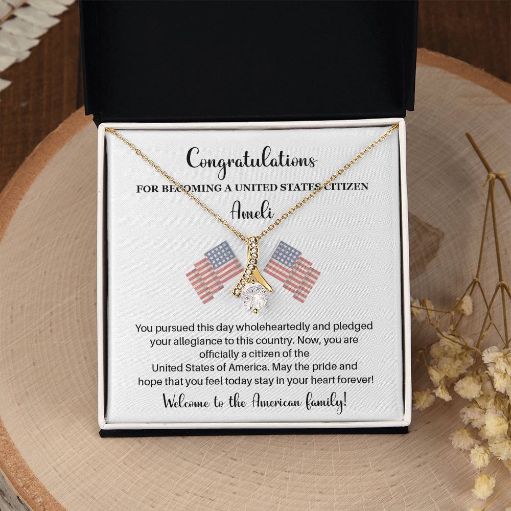 Congratulations Necklace For New U.s. Citizen Necklace For New U.s. Citizen Gift For New Citizen U.s. Citizenship Gift American Pride Necklace Gift For Newly Naturalized Citizen Welcome To America Gift Necklace For Becoming A U.s. Citizen