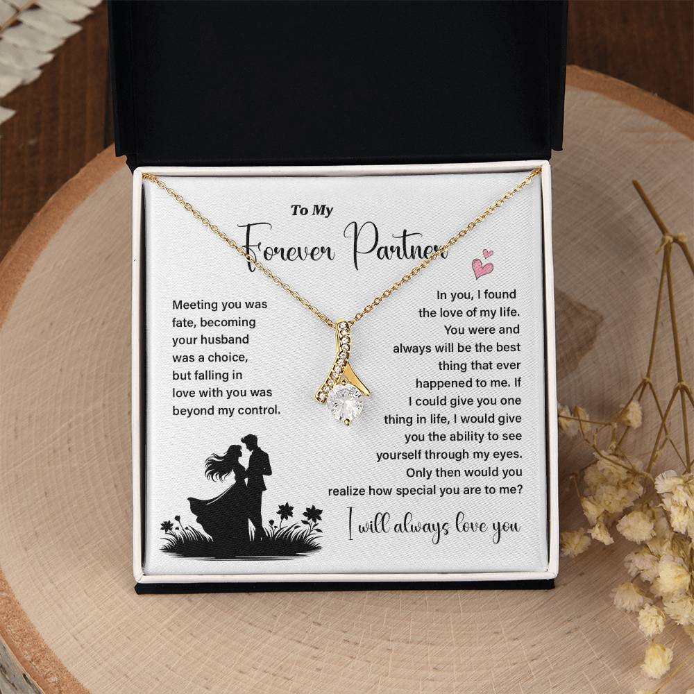 Forever Partner Necklace Gift for Wife – Love Card Box