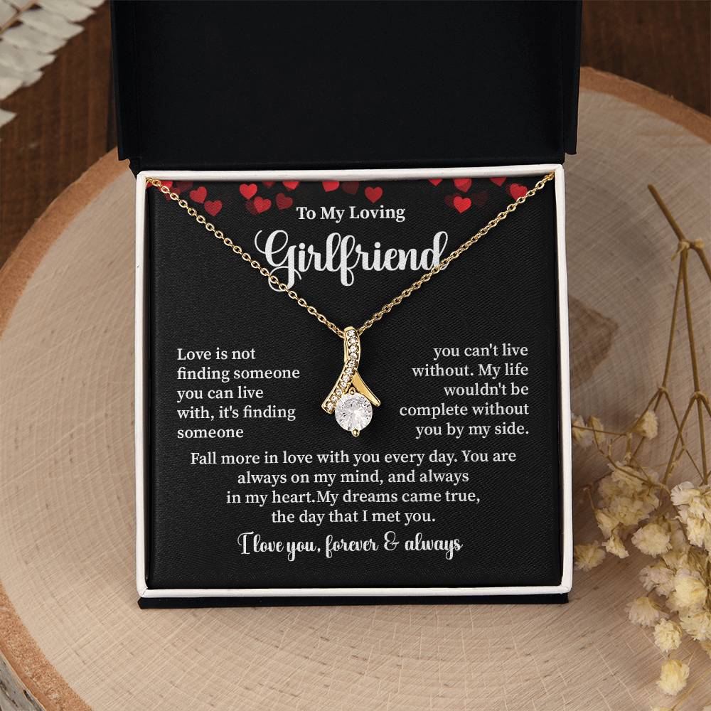 To My Loving Girlfriend Necklace with Message Card