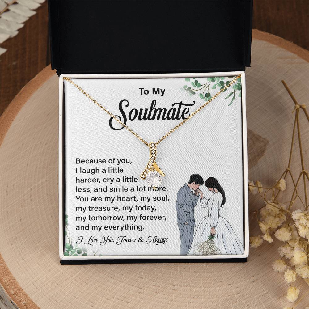 Soulmate Pendant Necklace Gift with Message Card