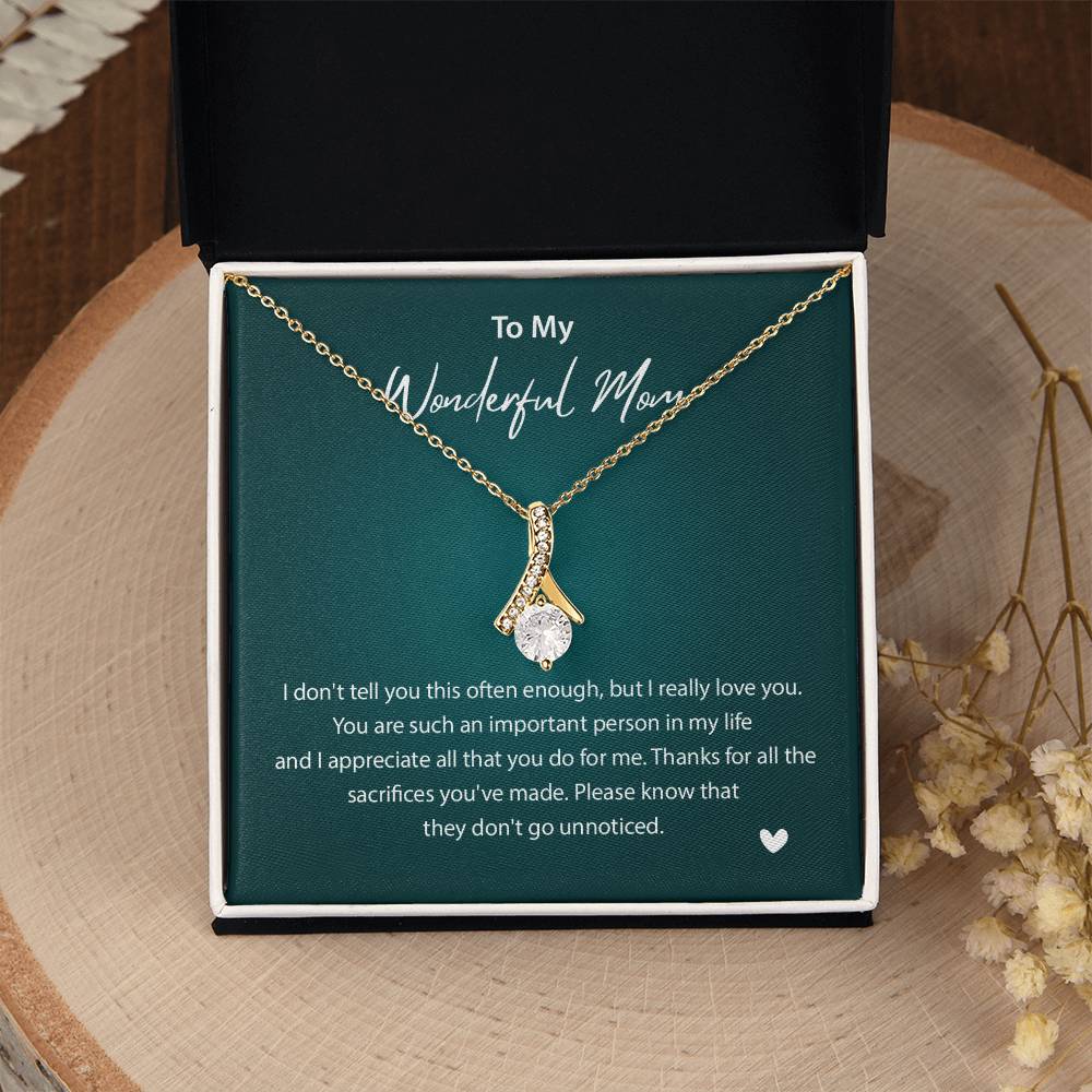 To My Wonderful Mom Wonderful Mom Necklace Gift Unique Gift For Mother-child Bond Unique Gift For Mother-child Bond Necklace For Family Bond Thoughtful Gift For Mother-child Bond Spiritual Bond With Mom Necklace Spiritual Bond With Mom Necklace