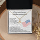United States Citizenship Gift Necklace With Message Card