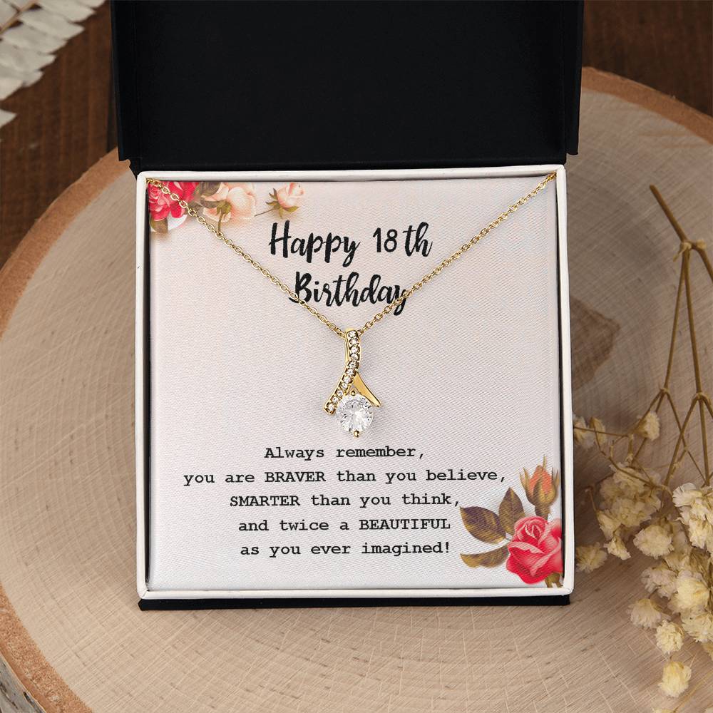 18th Birthday Gift Necklace – Elegant CZ Pendant