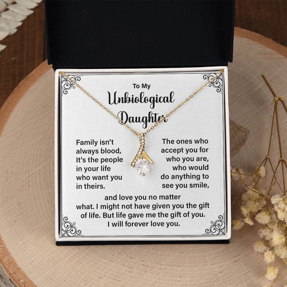 Unbiological Daughter Necklace with Gift Box