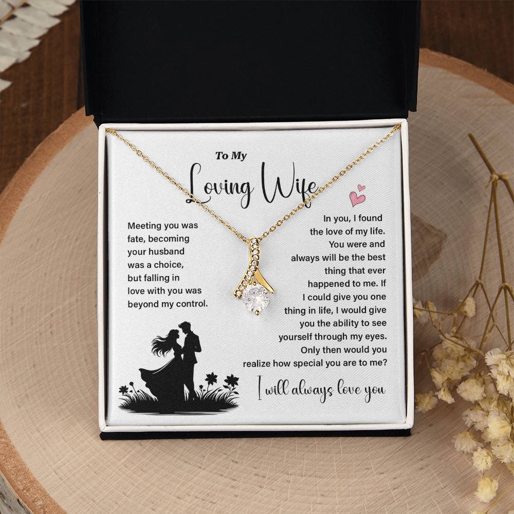 To My Loving Wife Necklace Gift with Love Card