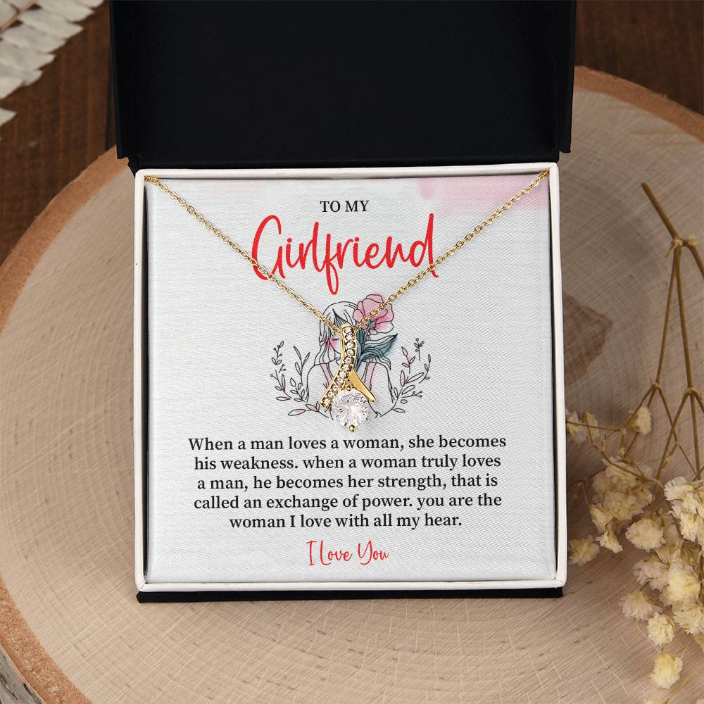 Romantic Necklace for Girlfriend – I Love You Message Card