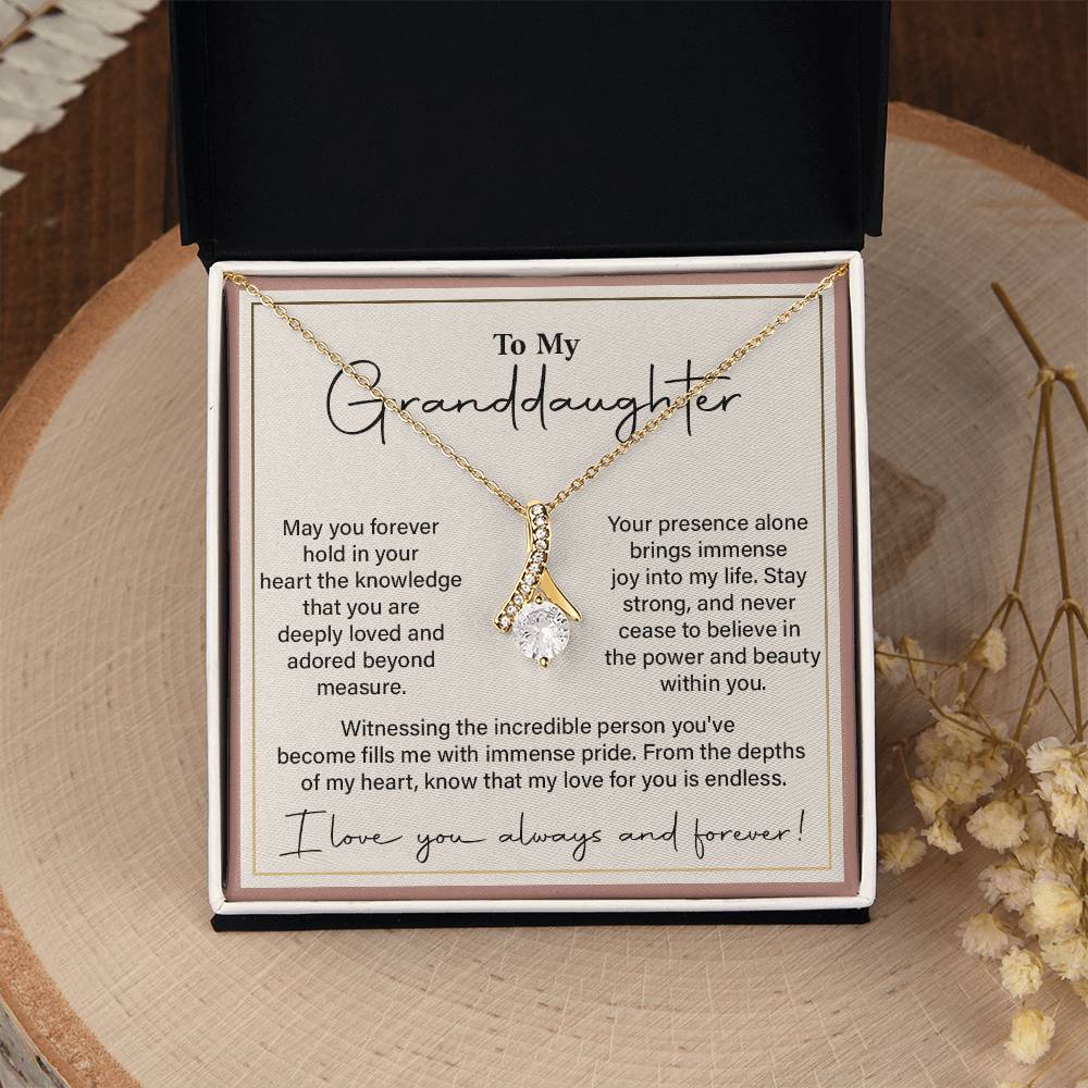 Granddaughter Gift Necklace with Heartfelt Love Message