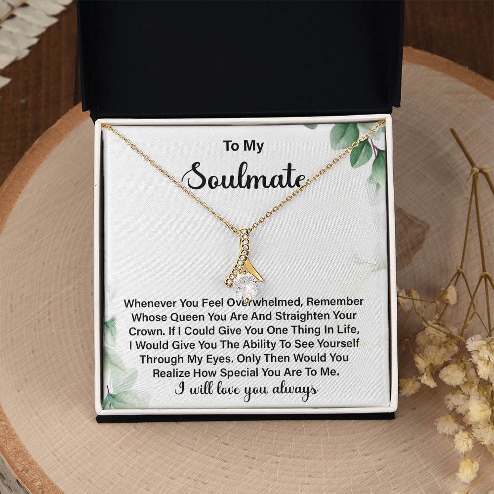 Inspirational Soulmate Necklace Gift for Her – Message Card