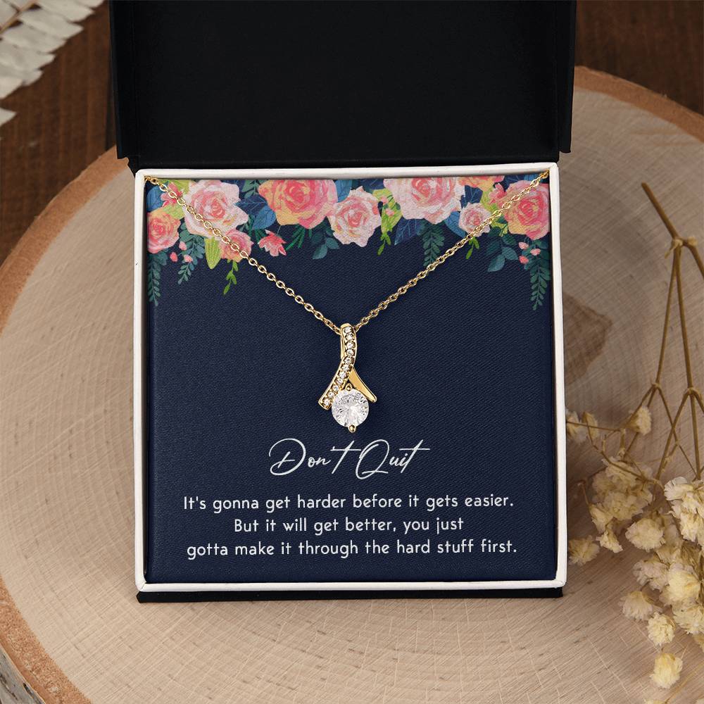 Don't Quit Meaningful Gift Don't Quit Necklace Supportive Gift You Are Strong Necklace Cancer Survivor Jewelry Stronger Necklace Braver Necklace Breast Cancer Necklace For Soulmate Motivational Jewelry Emotional Connection Necklace Never Give Up Necklace