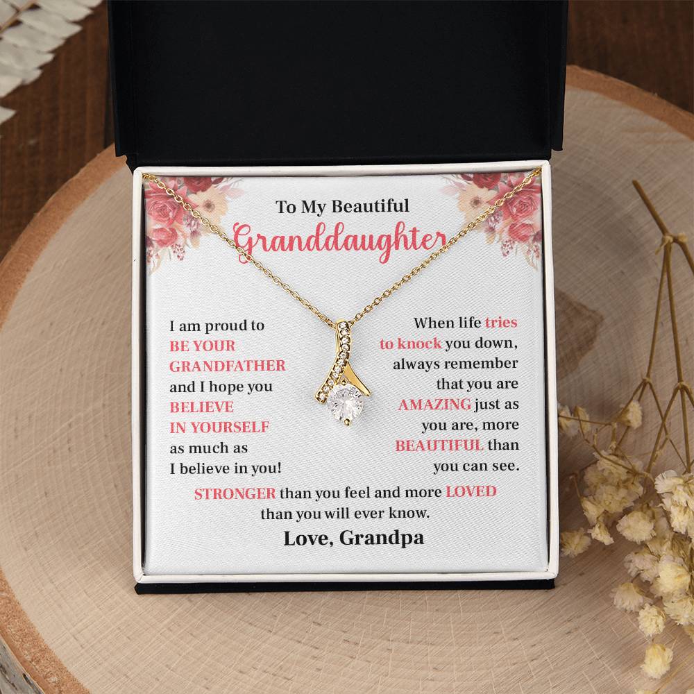 Grandpa to Granddaughter Necklace – You Are Loved & Strong