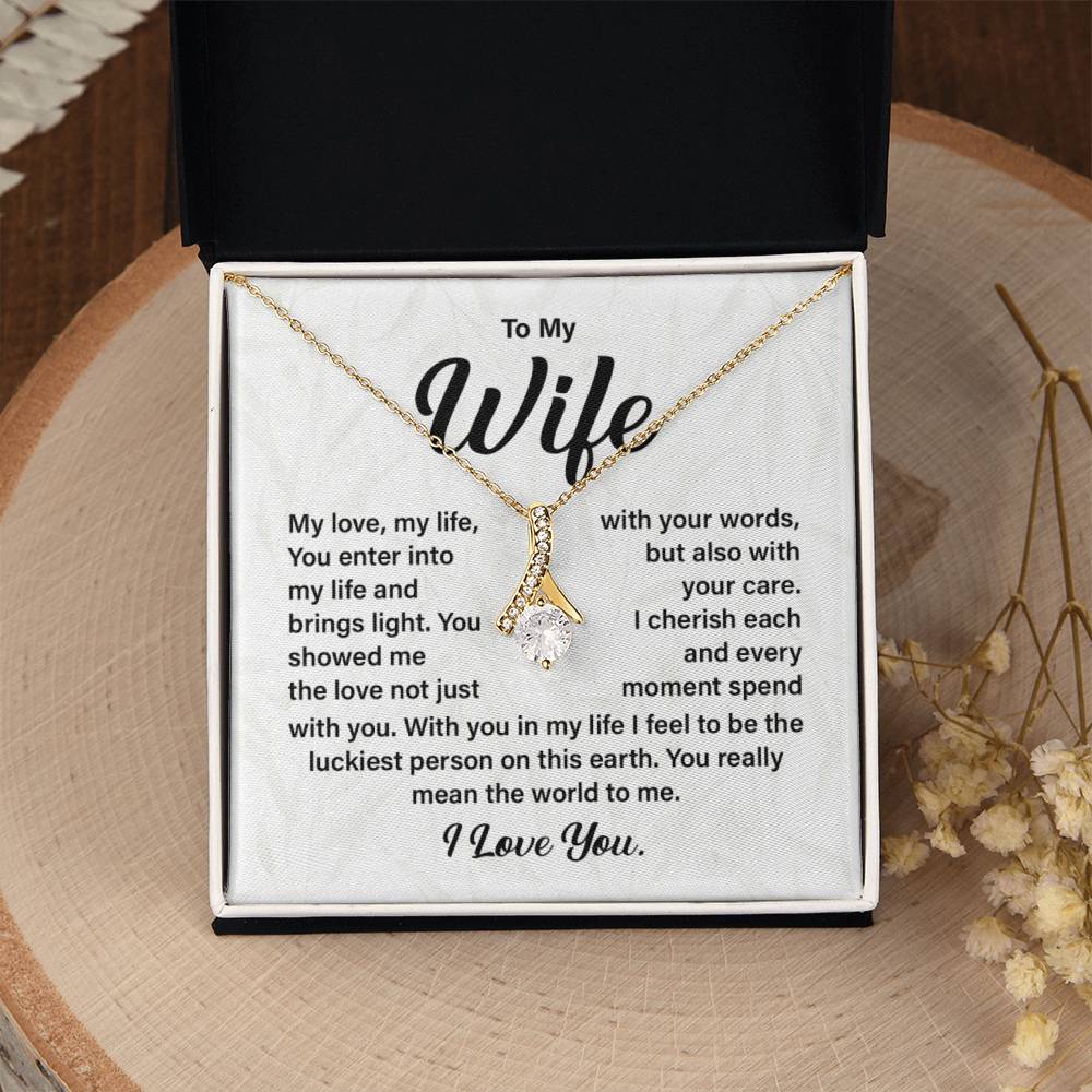 Wife Necklace Gift with Love Message Card