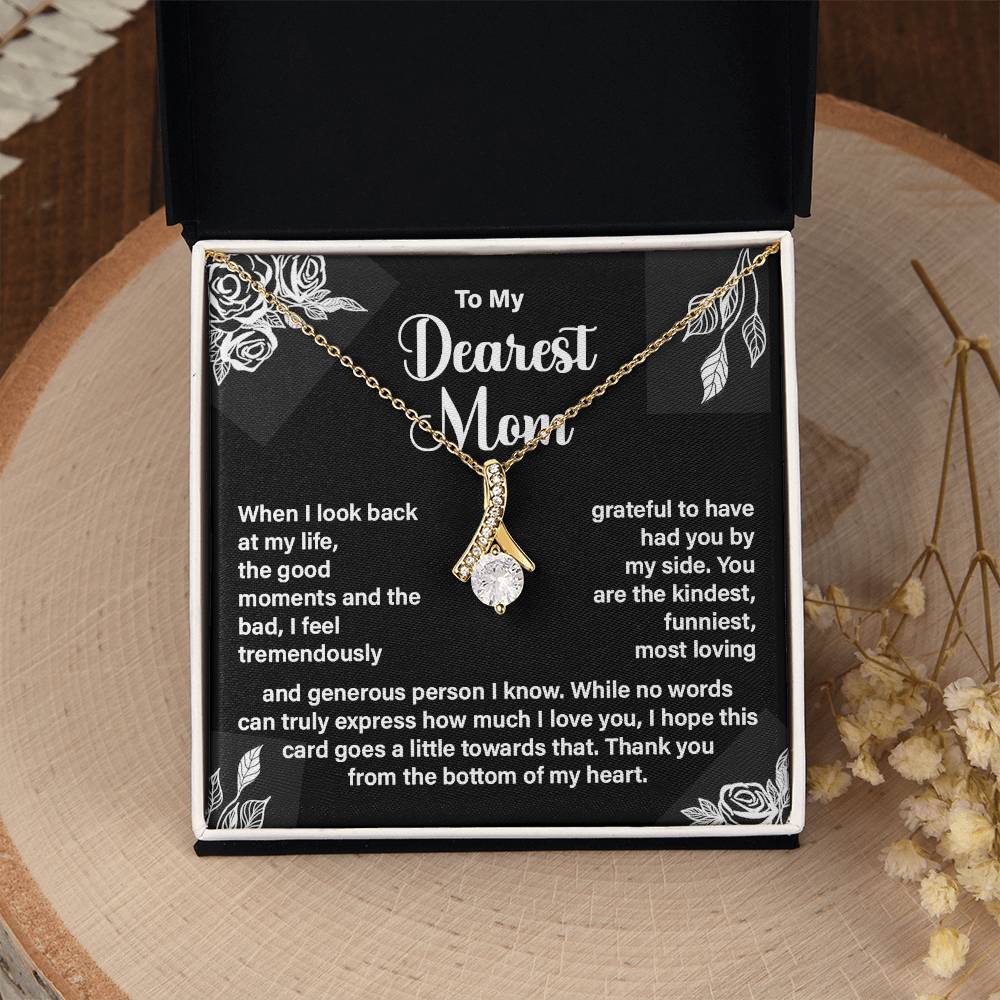 Dearest Mom Necklace Gift – Heartfelt Message Card