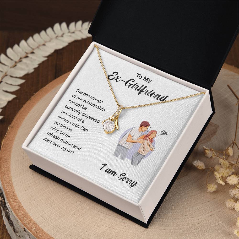 Funny Ex-Girlfriend Apology Necklace with Gift Card