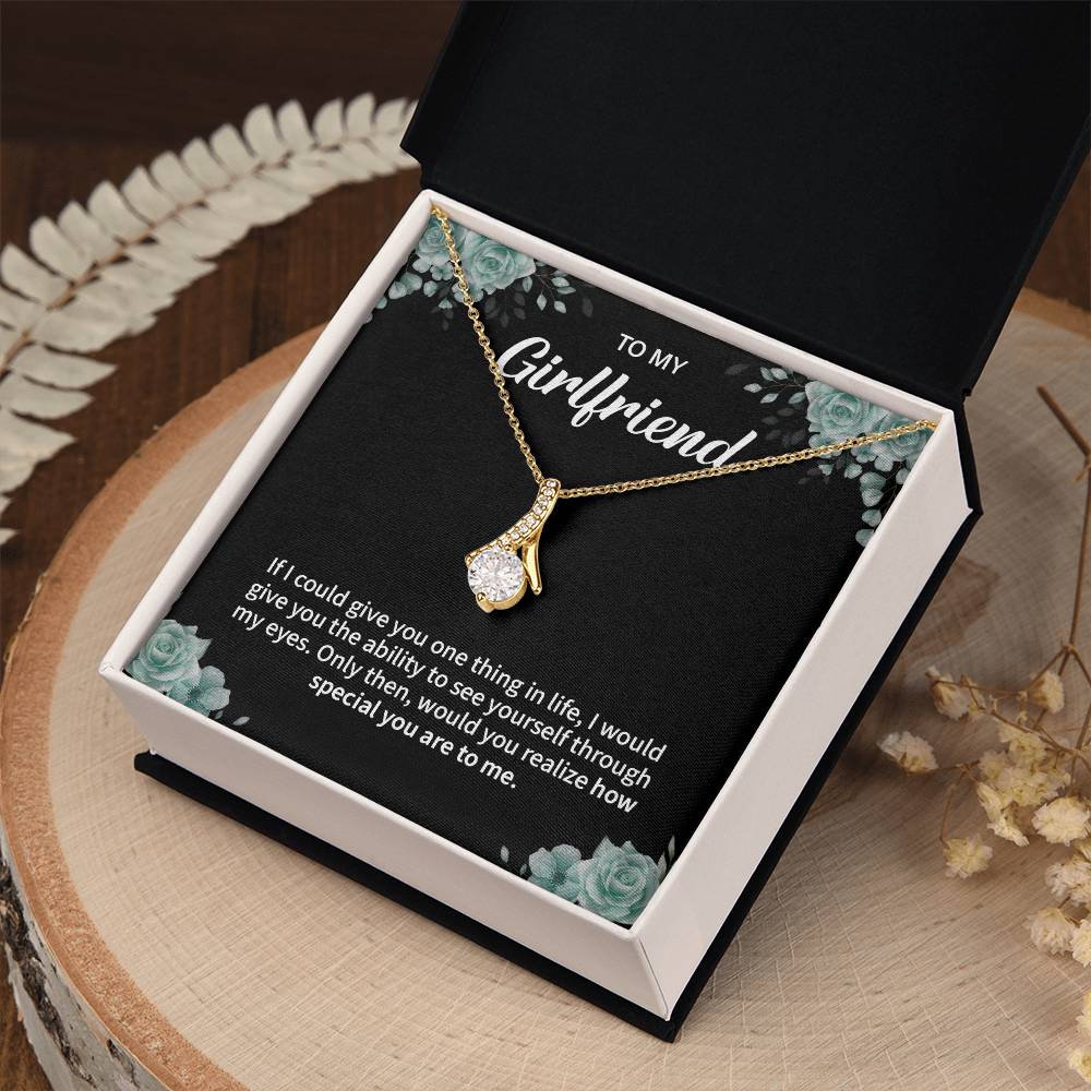 To My Girlfriend Necklace – Jewelry Gift with Message Card