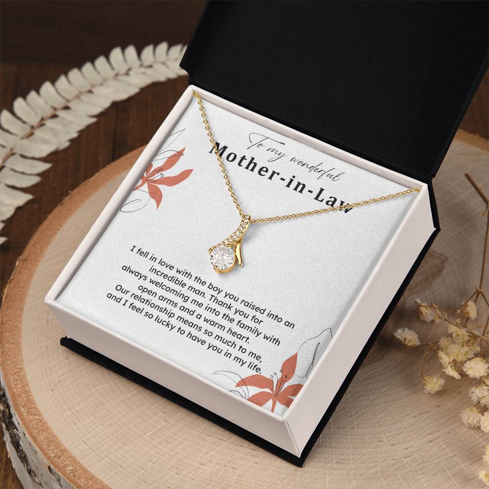 To My Wonderful Mother-in-law Necklace Mother-in-law Necklace Gift Thank You Gift For Mother-in-law Sentimental Mother-in-law Jewelry Jewelry For Mother-in-law Emotional Gift For Mother-in-law Meaningful Gift For Mother-in-law Mother Sentimental Jewelry