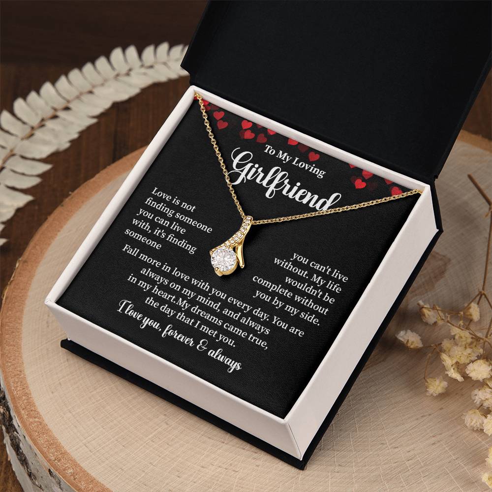 To My Loving Girlfriend Necklace with Message Card