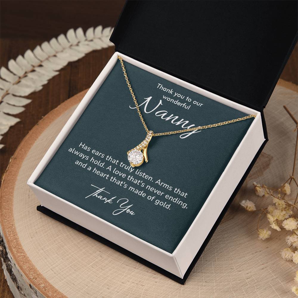 Nanny Necklace Thank You Gift with Heartfelt Message Card