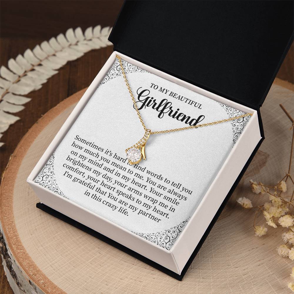 Girlfriend Necklace Gift with Heartfelt Message Card